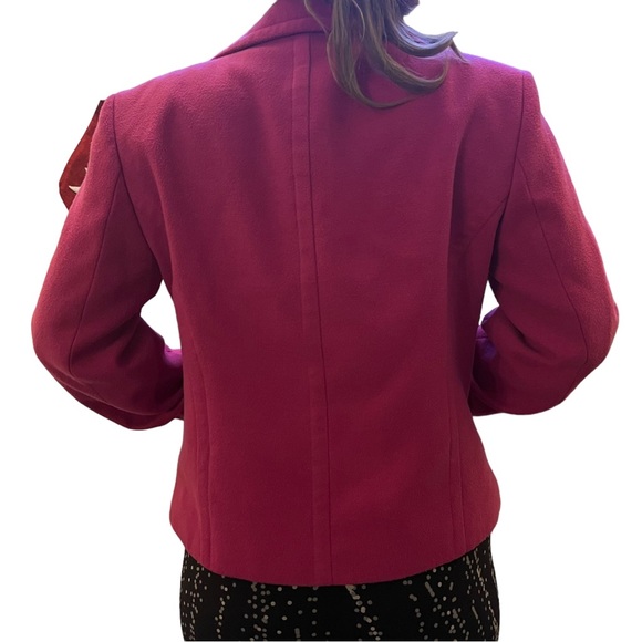 Women’s Mark & Spencer Fuchsia hot pink double breasted pea coat button down - Picture 5 of 9